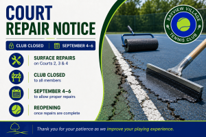 Court Repair Notice 2026 - September 4-6